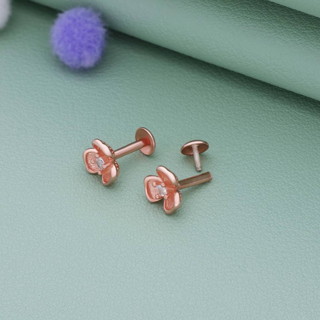 Hearty Charm Flower 925 Silver Stud Earring : EA-ST-RG-A-147-P