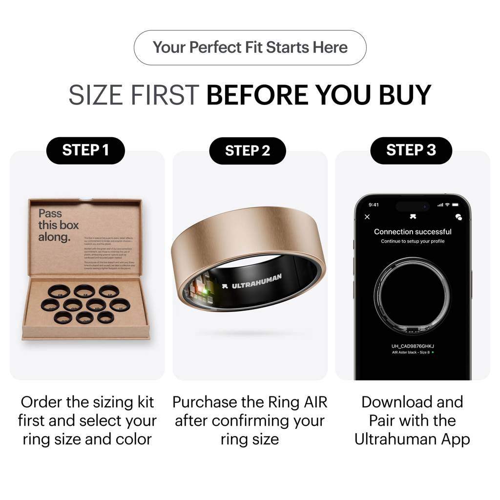 Ultrahuman Ring Air – Sleep And Fitness Tracker, Smart Ring For Men And Women, Up To 6 D : Ultrahuman-Ring-AIR-BrushRoseGold-5