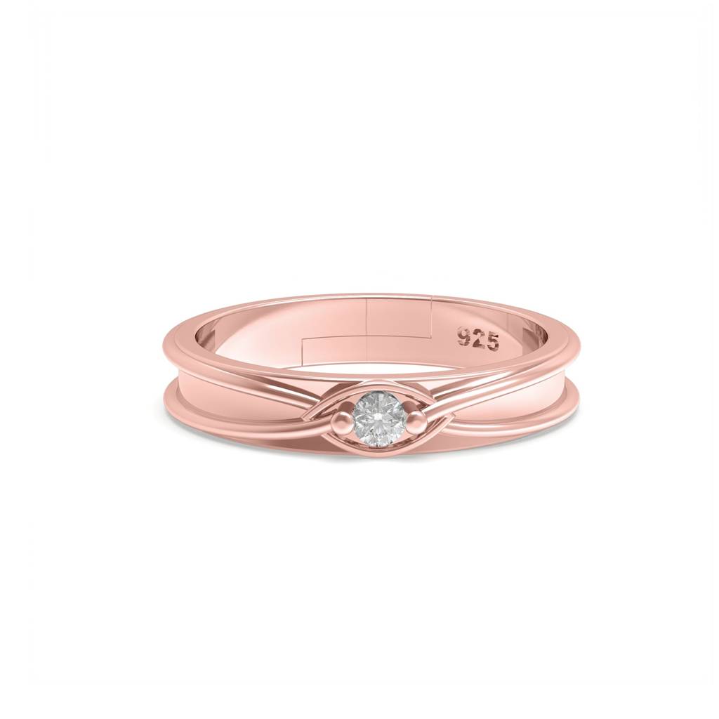 Rose Gold Criss Cross Ring For Her : ZLCPLR-1007-WR