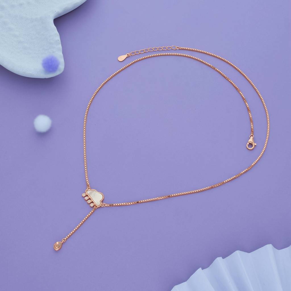 Iyal Charming Sky Charm Silver Necklace | 925 Hallmark | Rose Gold Polish | Ideal Valentine’S Day Gift : WN-CP-RG-A-134-S