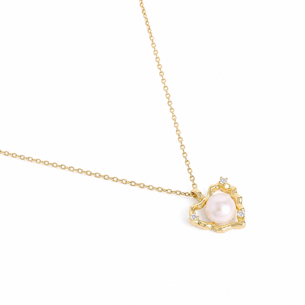 925 Silver Pearl Heart Elegance Set : WPEC00007