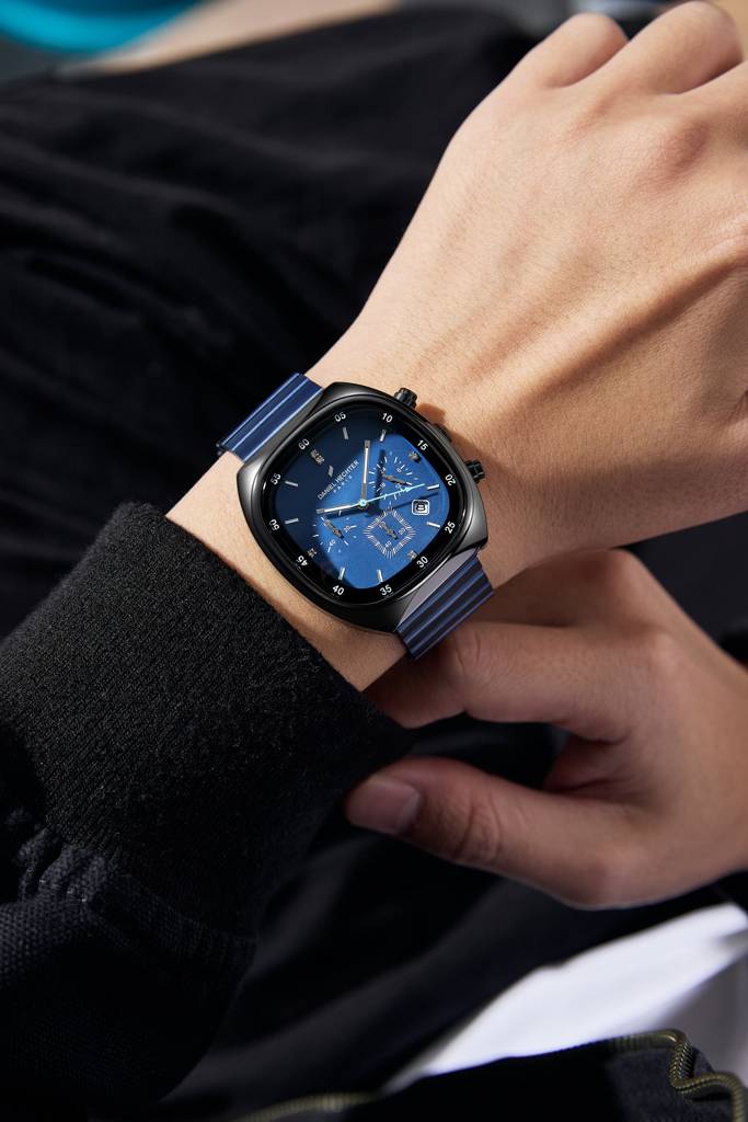 Daniel Hechter Paris Bercy Collection Modern Multi Functional Watch For Men With Square Dial And Stainless Steel  : DHM1001-55