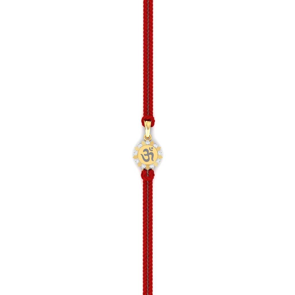 9K Yellow Gold Aumkara Diamond Rakhi Cum Pendant : RA2075_9K