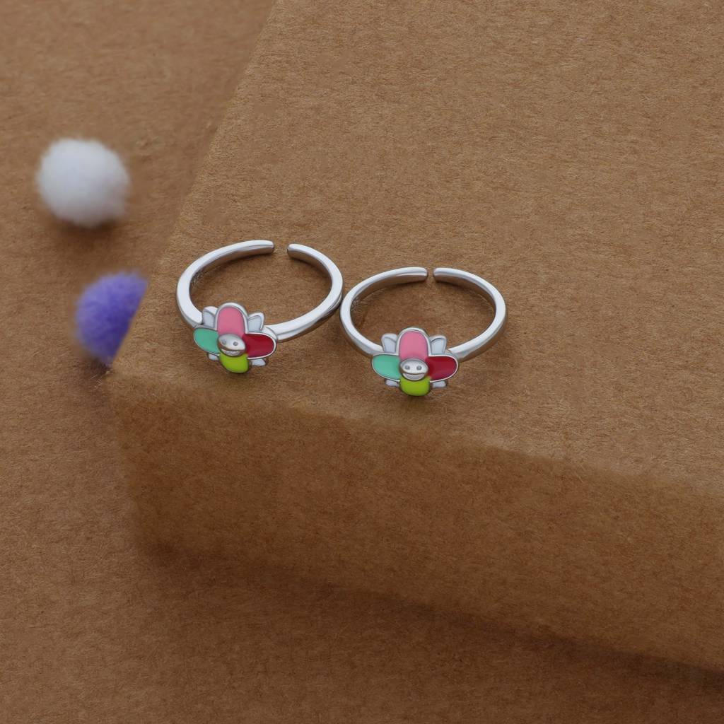 Happy Adjustable 925 Silver Fancy Toe Ring : TR-FT-RH-P-157-P