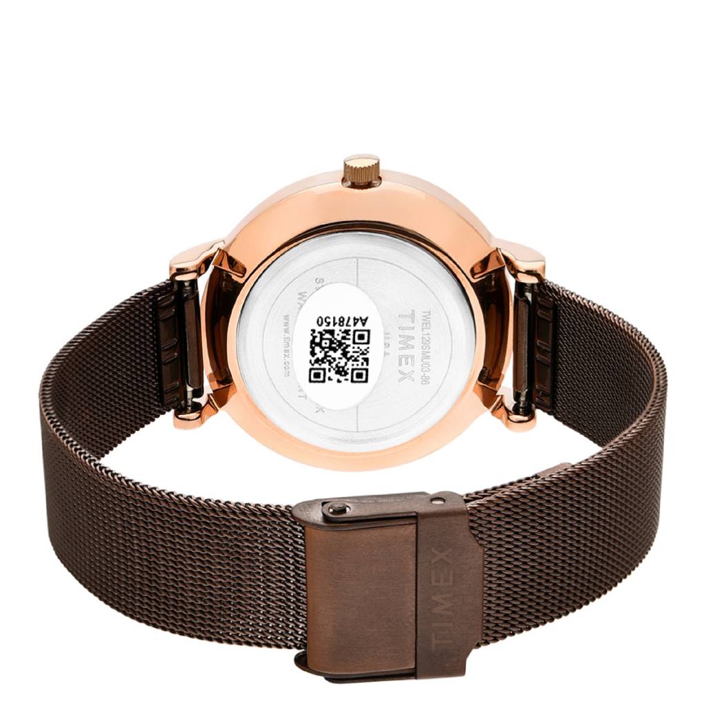 Timex Round 36Mm Brown Dial Analog Women Watch - Twel129Smu03 : TWEL129SMU03