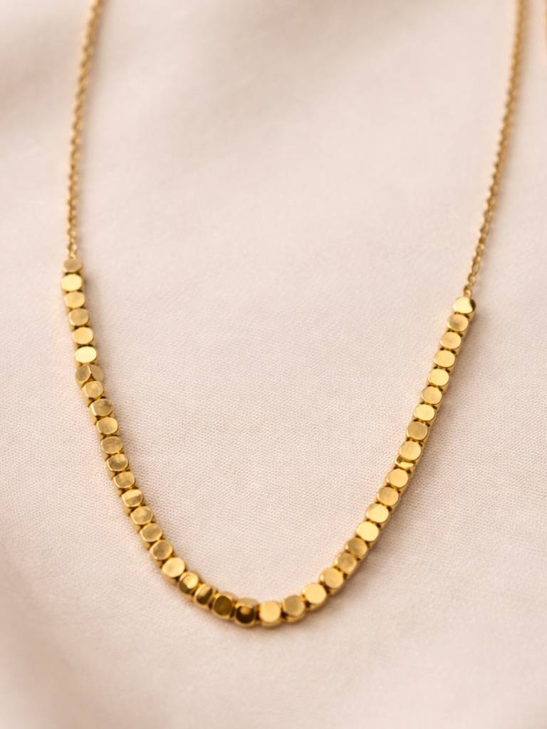 Quad Beads Chain Necklace – 18K Gold Plated Anti-Tarnish Neckpiece : ATC726QBC