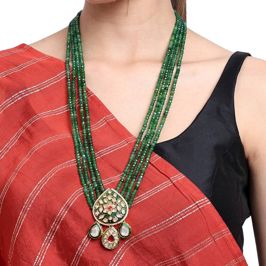 Green Jadau Necklace Set : NE60002
