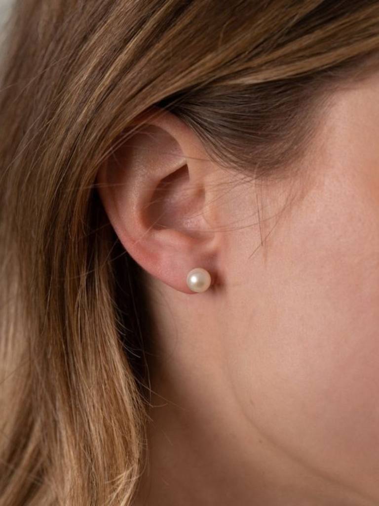 18K Gold Pearl Stud Earrings – 5Mm Everyday Minimal Luxe : S925E764SPS