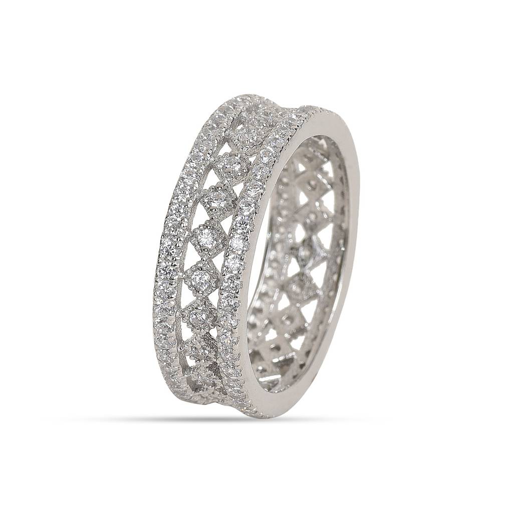 Trendy 92.5 Sterling Silver Band Ring : SR008-7