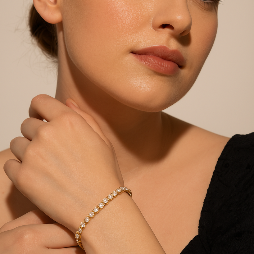 Pino Zirconia Tennis Bracelet - 18K Gold Plated : BRTTT060