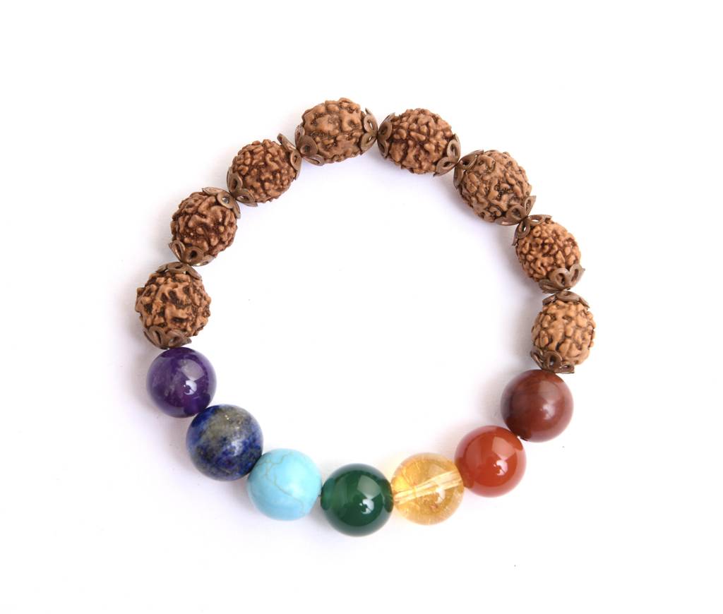 Rudraksha And Chakra Stones Bracelet : BBM34