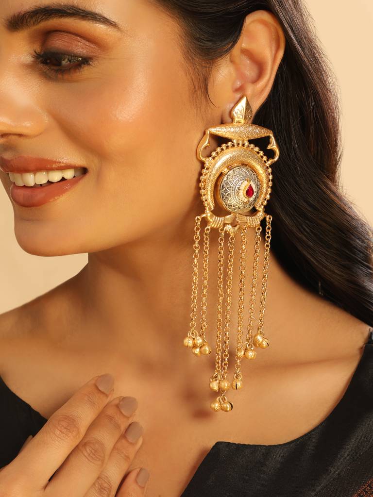 Aurum Glow Bead Drop Earrings : YI24A0459E
