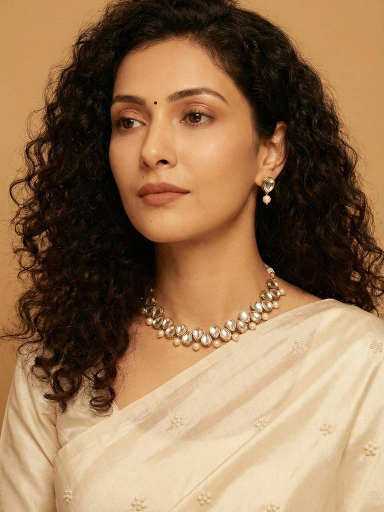 Mystic Harmony - Kundan And Pearl Necklace Set - Small : PAN08A