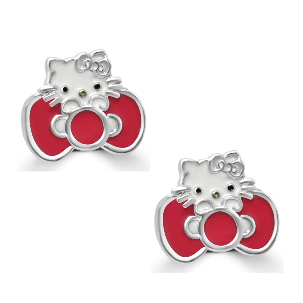 925 Pure Silver Hello Kitty Inspired Stud Earrings-Twp1268 : TWP1268