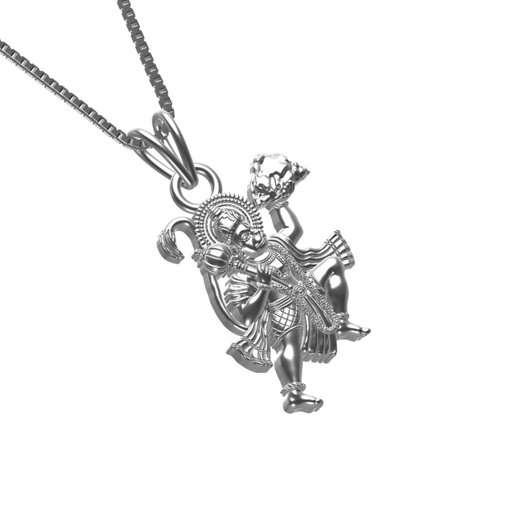 Silver Maha Bajrangbali Pavanputra Hanuman Pendant : ZLGDP-1026