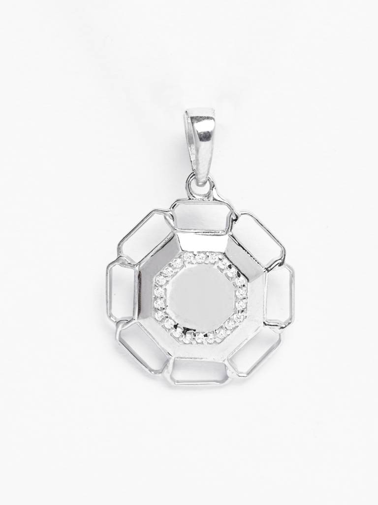 925 Silver Platinum Plated Swiss Zircon Sergio Men Pendant Without Chain Gift For Men & Boys : CSMNP26_NOCHAIN