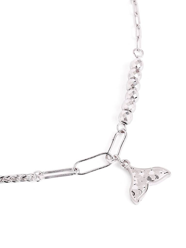 Silver Butterfly Charm Adjustable Anklet : WAN00027
