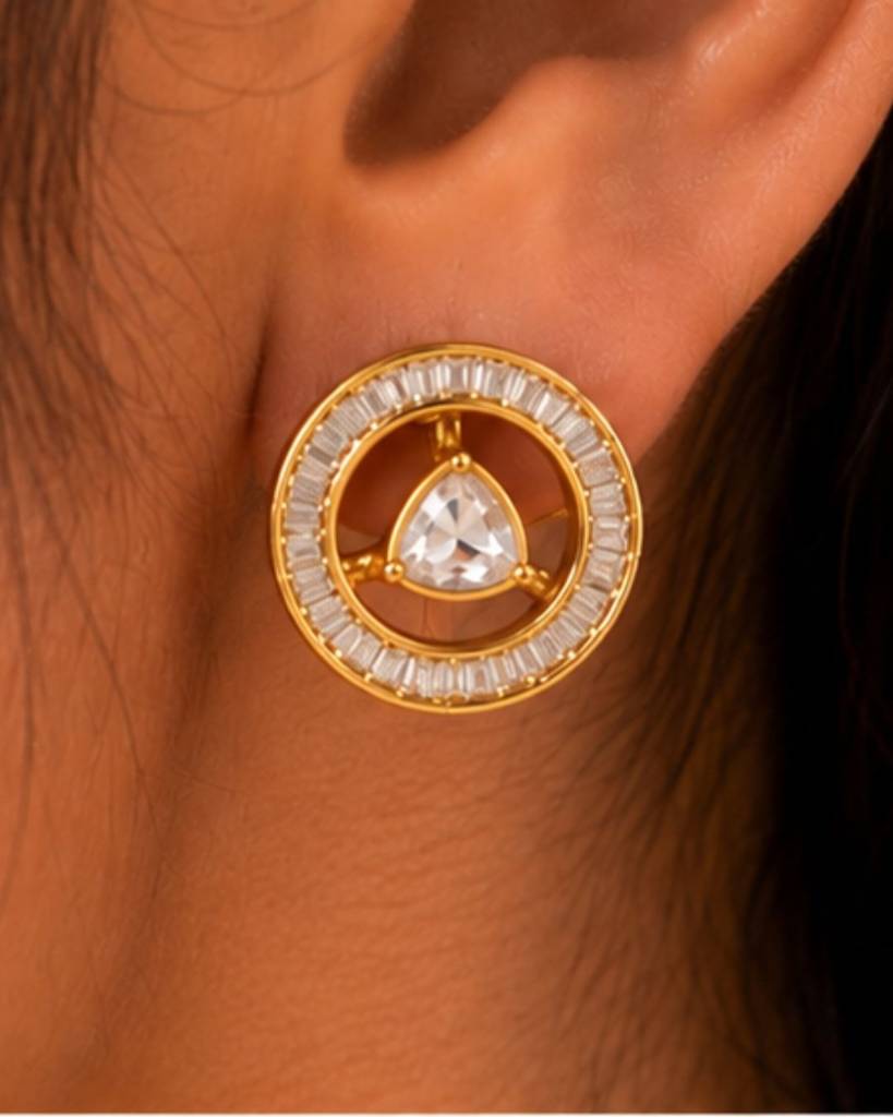 Convertible Kundan Stud Earrings For Women | Wear As Studs Or Statement Earrings : sm45