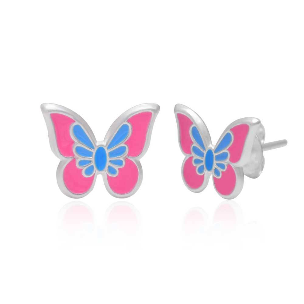 925 Sterling Silver Tiny Butterfly Stud Earrings | Fine Silver Jewelry : TWP1139