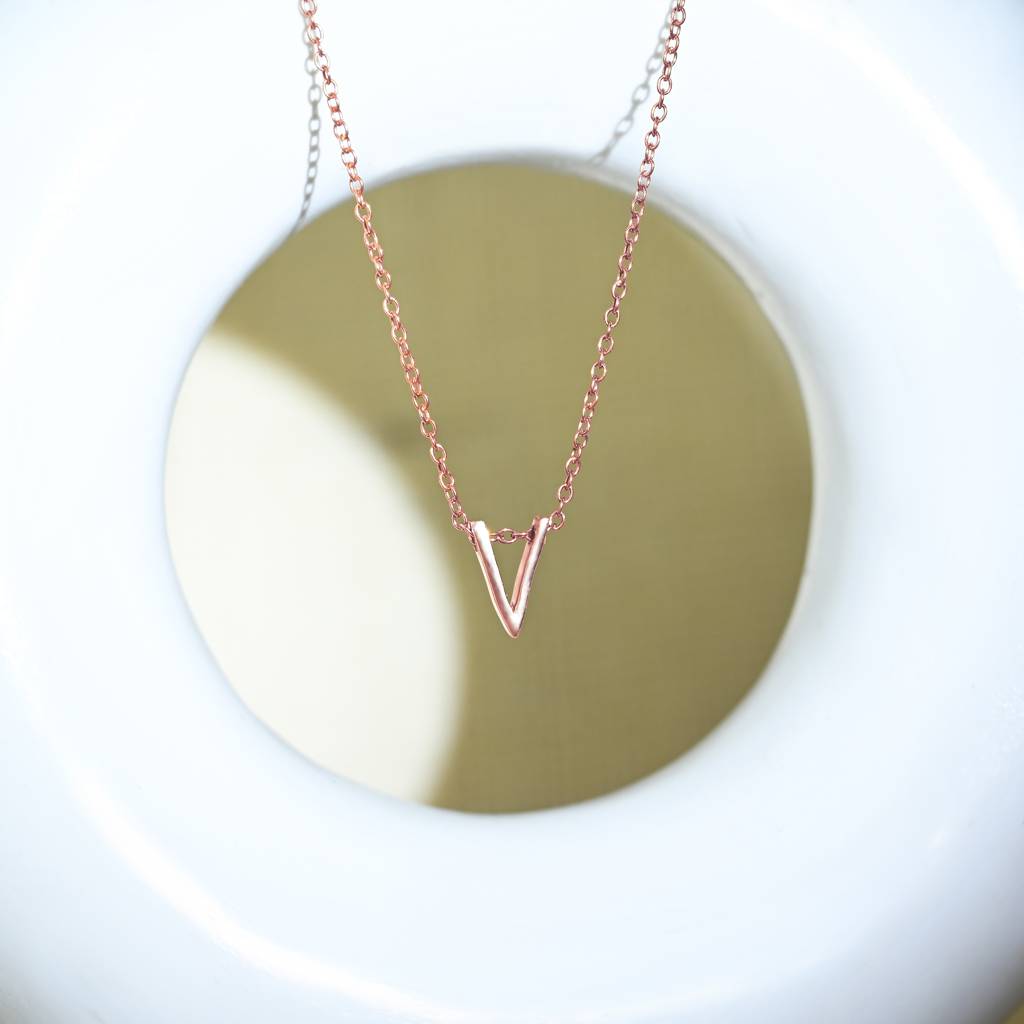 Vivid V Initial Necklace : KIN237