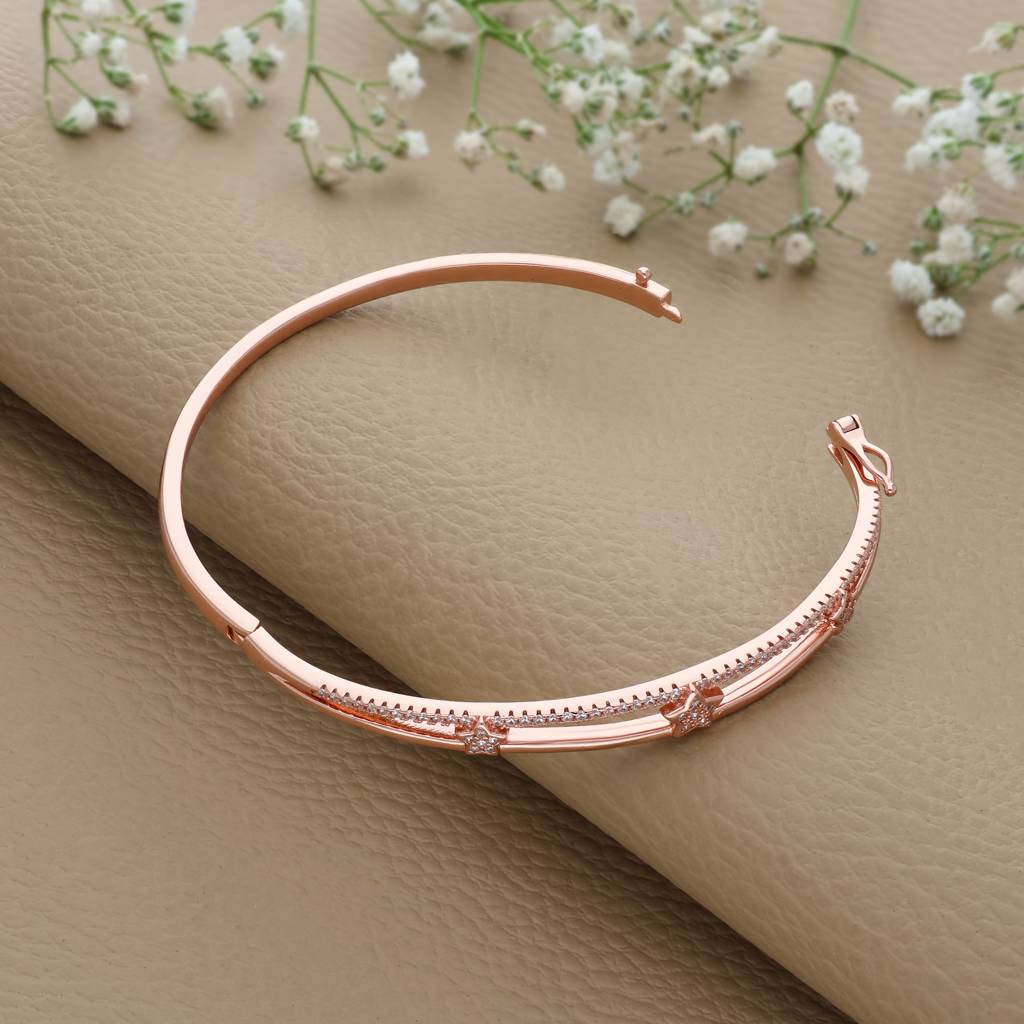 Sparkling Star 925 Silver Kada : KA-22