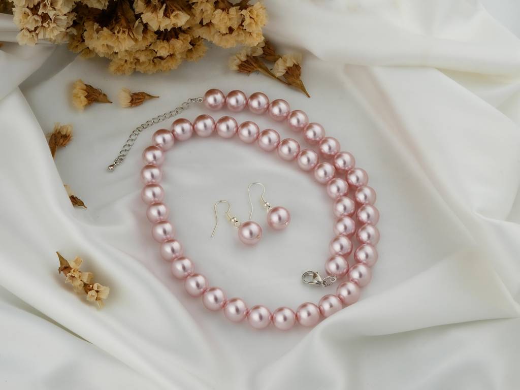 Passion Pink Pearls Necklace Set : PRMBS14