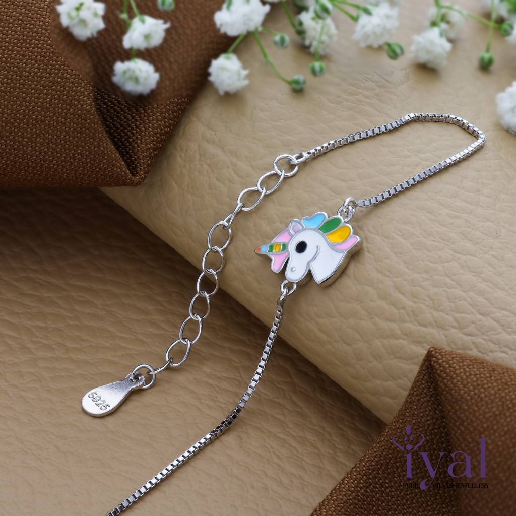 Striking Unicorn Minimal 925 Silver Bracelet(1-7Yrs) : KBT-193