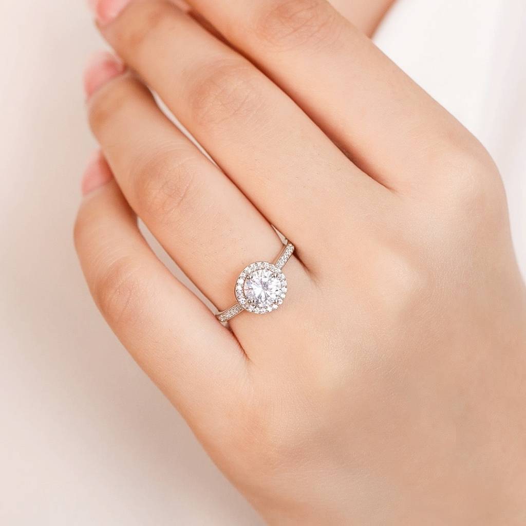 Solitaire Halo 925 Silver Ring (Adjustable) : RNG-40032