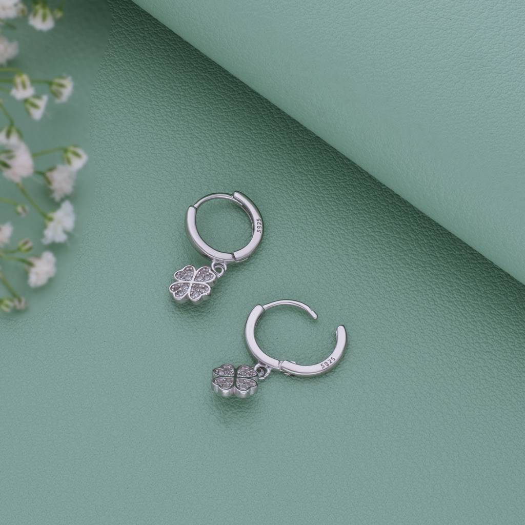 Heart Petal Spark 925 Silver Hoop (5+ Yrs) : KH-12