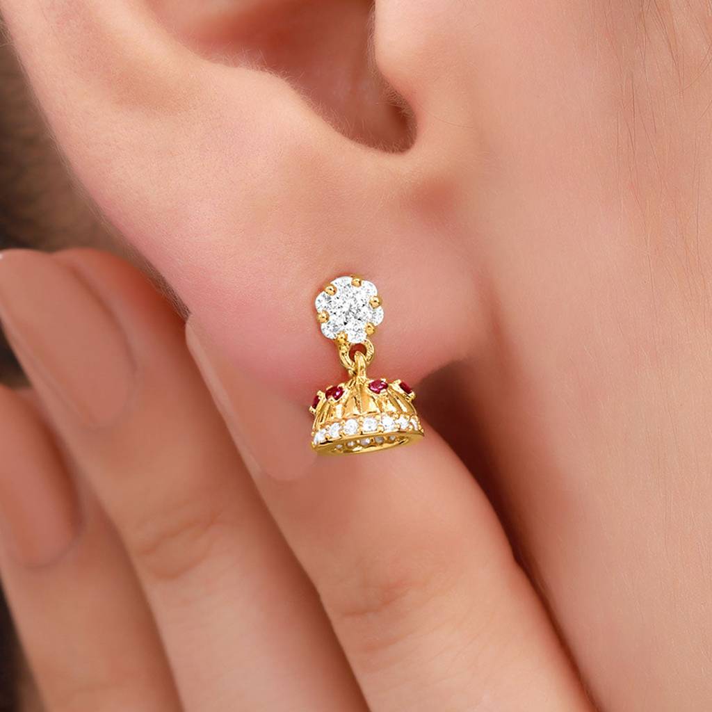 Classic Dangle Gold Plated 925 Sterling Silver Earrings : EAR-20863-G