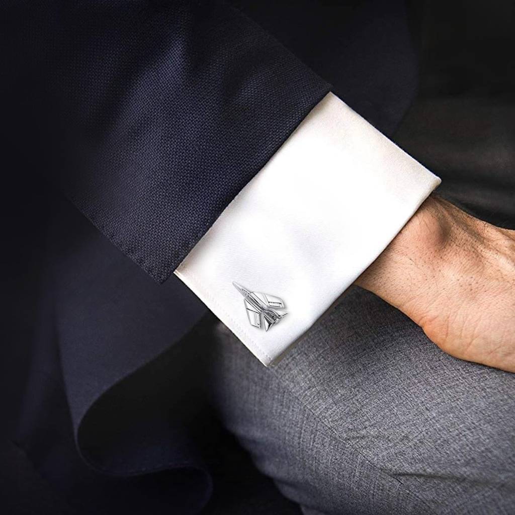 Executive Airplane Cufflinks For Men Chrome Shirt Business Wedding Corporate Gift : PX9CL88