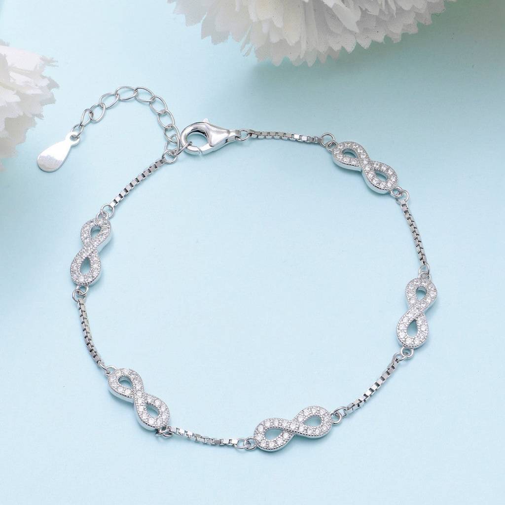 Classy Infinity 925 Sterling Silver Bracelet : BR-80049