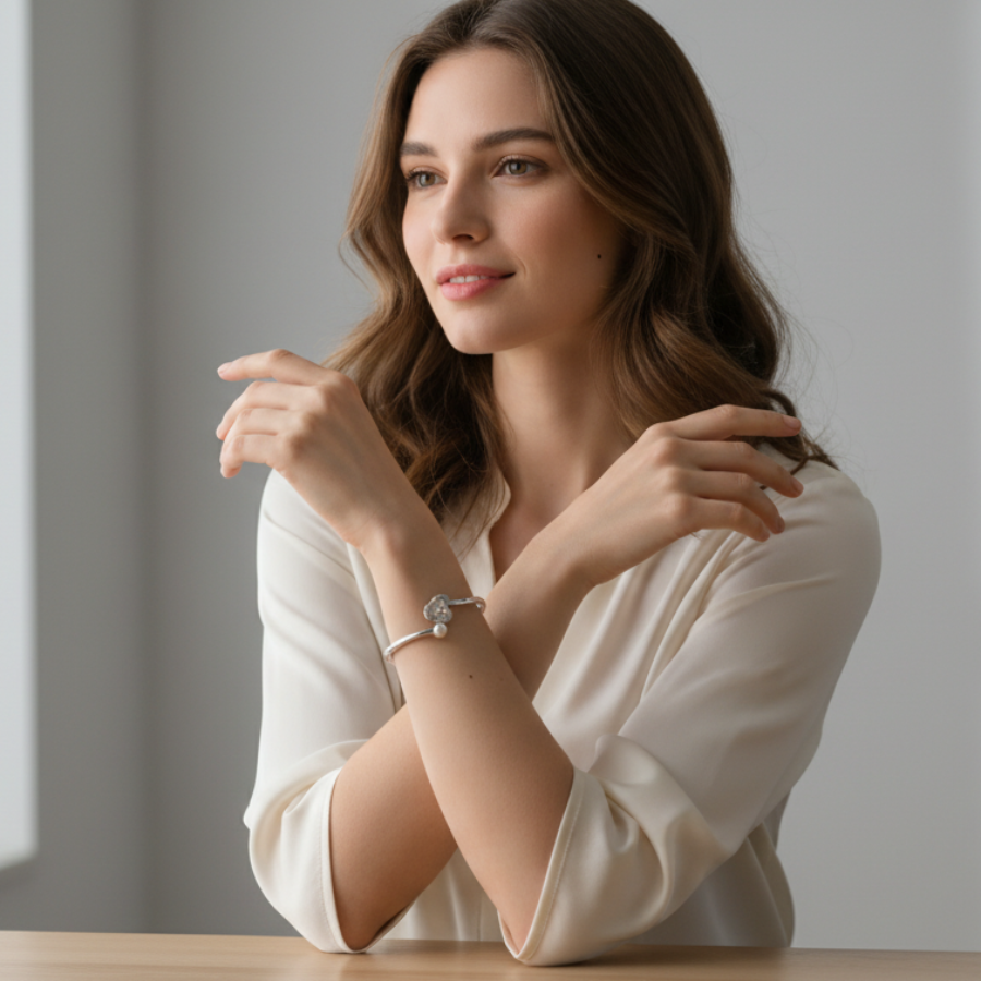 Pearl Open Bangle For Women | Elegant Open Cuff Pearl Bangle Jewellery : 7756495785