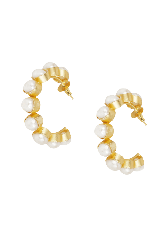 Poised Pearl Hoops : PR-100