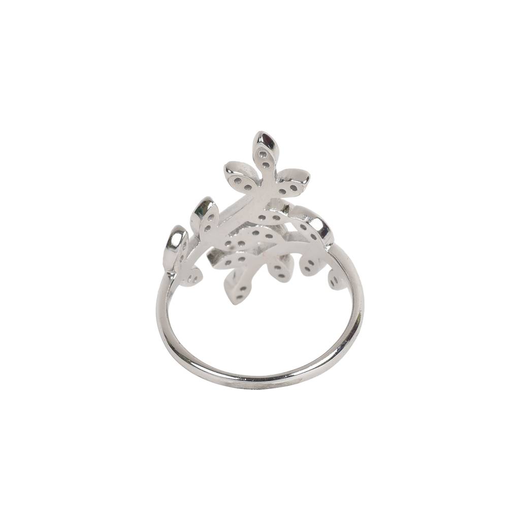 92.5 Sterling Silver Flower Ring : SR013-7