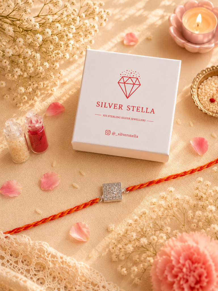 925 Sterling Silver Rajwadi Rakhi : SSRK19