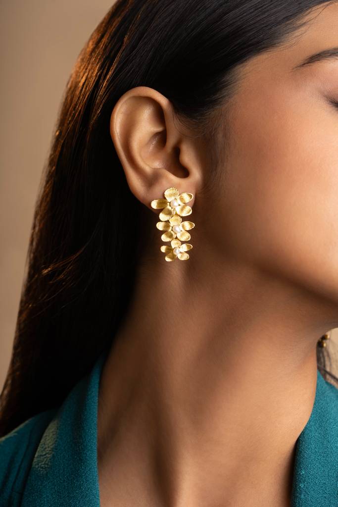 Three Drop Freshwater Pearl Earrings : ERG-3-DRP-PRL