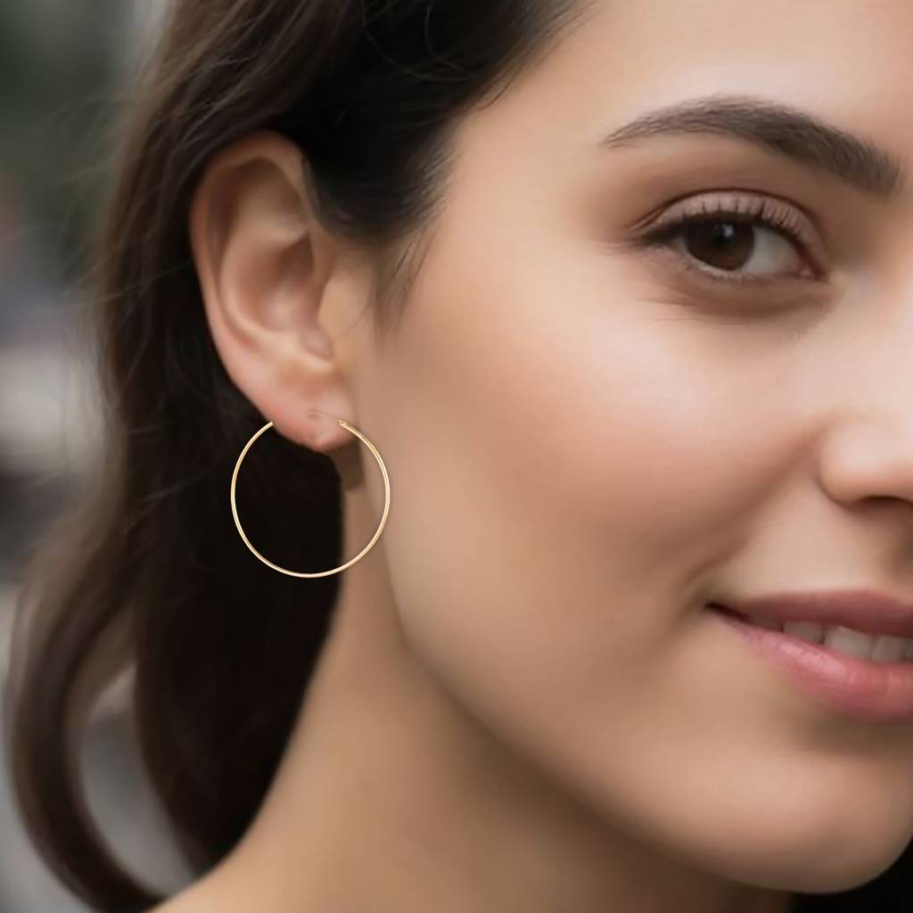 URMYLADY 925 Sterling Silver 50mm Big Circle Earrings for