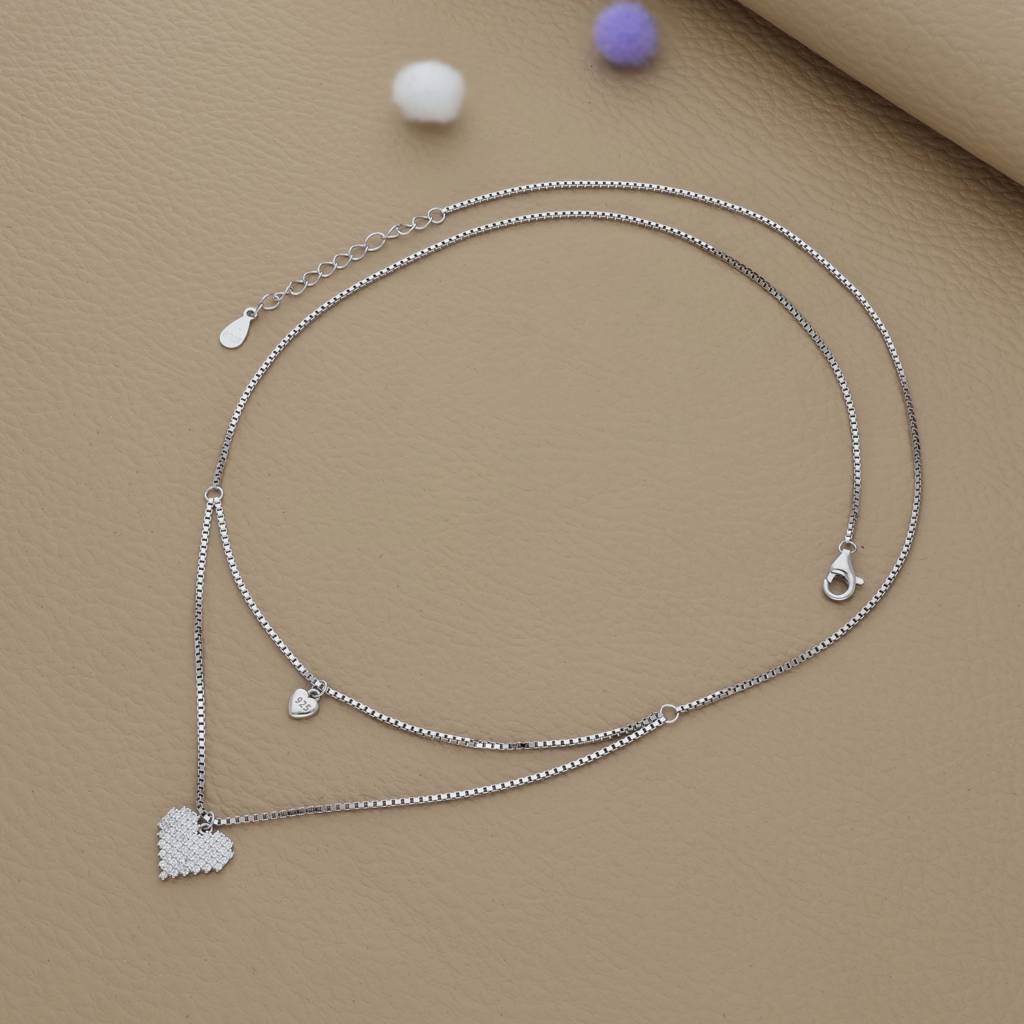 Iyal Sweet Symphony Hearts Charm Silver Necklace | 925 Hallmark | Ideal Valentine’S Day Gift : WN-CP-RH-U-112-S