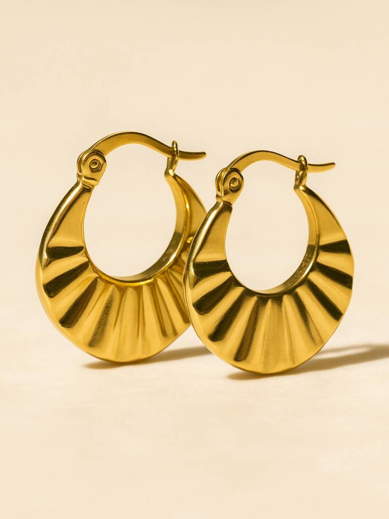 Gold Mia Hoops Â 18K Gold Plated 316L Stainless Steel | Everyday Anti-Tarnish Earrings : ATE633GMH