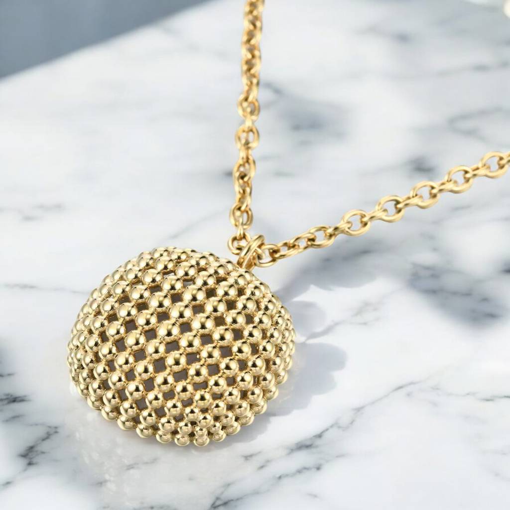 Golden Honeycomb Necklace : GoldenHoneycombNecklace-CL-NK-PG-06