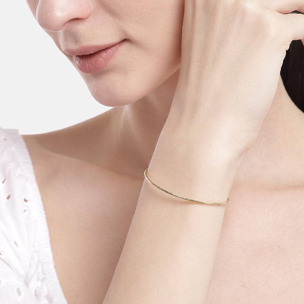 Radiant Glow Gold Plated 925 Sterling Silver Bracelet : BR-80189