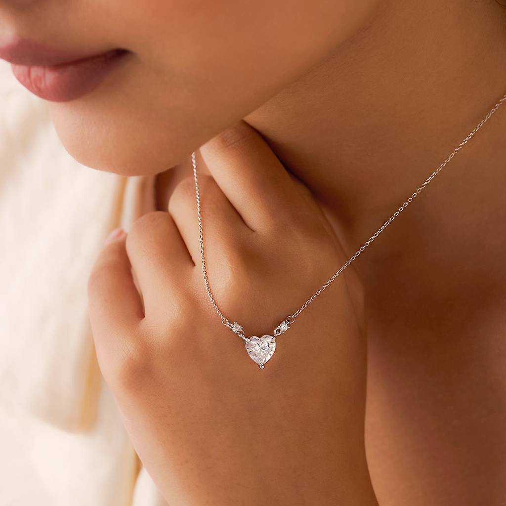 You Have My Heart Rhodium Plated Necklace : NL-30397-R