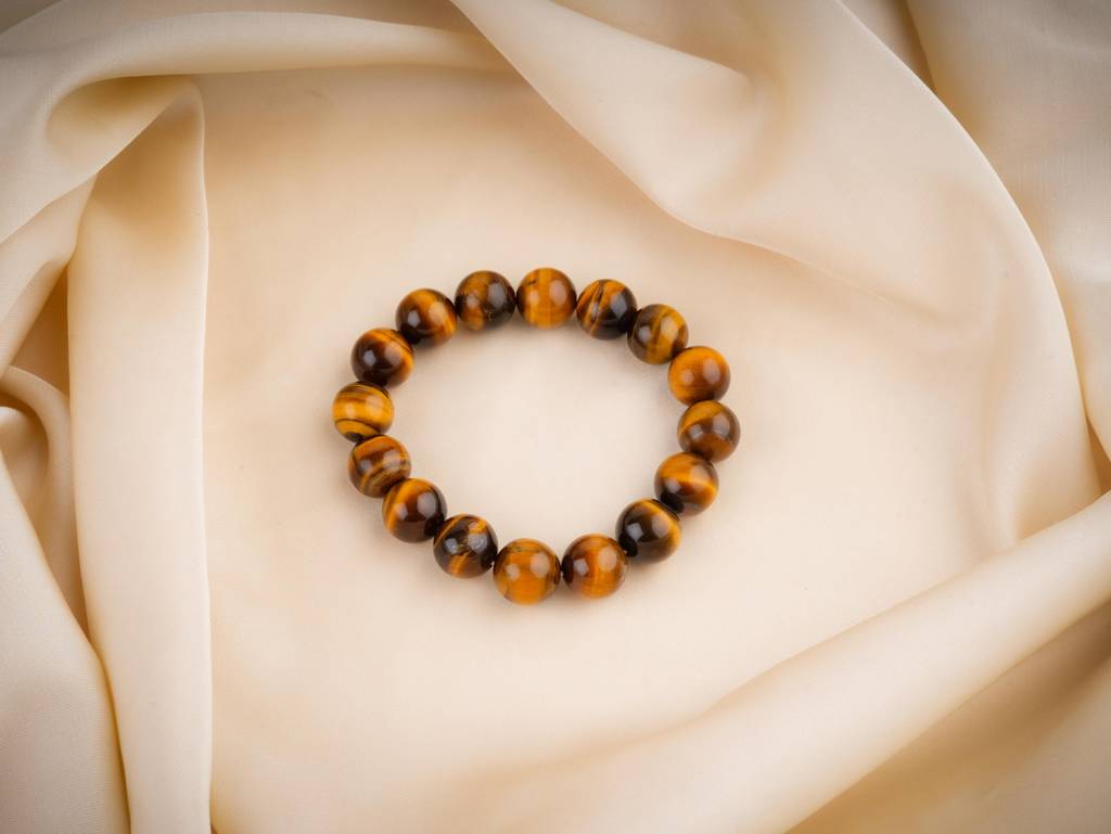 Tiger Stone Natural Gemstone Bracelet(12Mm) : BBM31