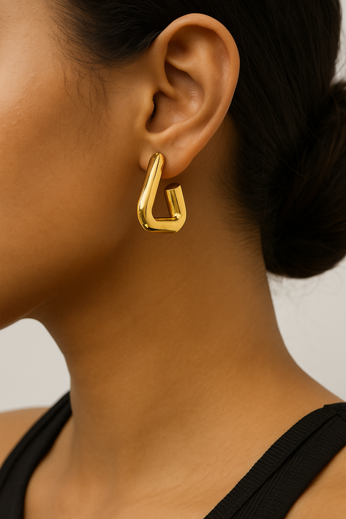 Triangle Hollow Drop Earrings For Women : CJLX219770401AZ