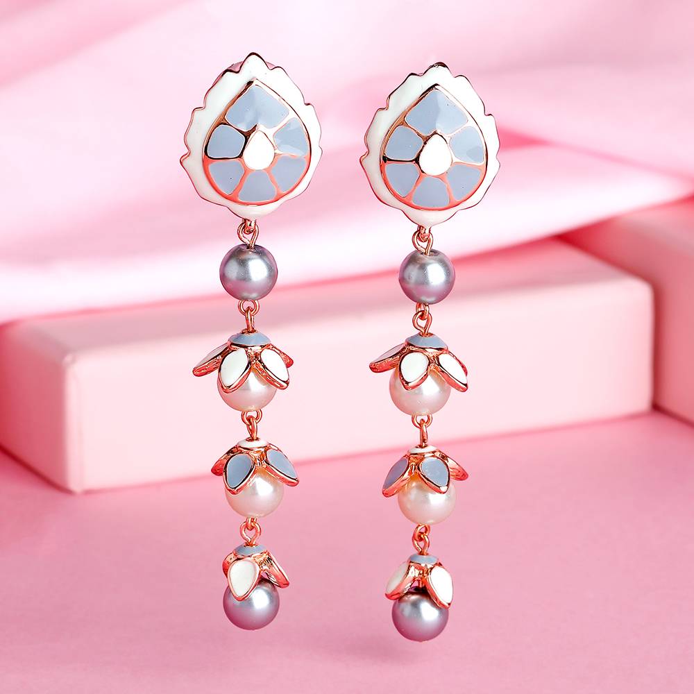 Estele Rose Gold Plated Astonishing Earrings For Women