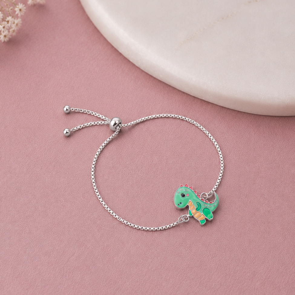 925 Silver Hypoallergenic Dinosaur Slider Chain Rahki For Kids : L1004DinoRahki