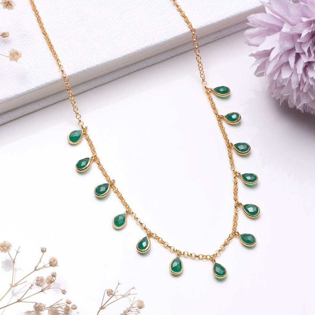Gilded Harmony Gold-Plated 925 Sterling Silver Necklace Chain : NL-30221-G