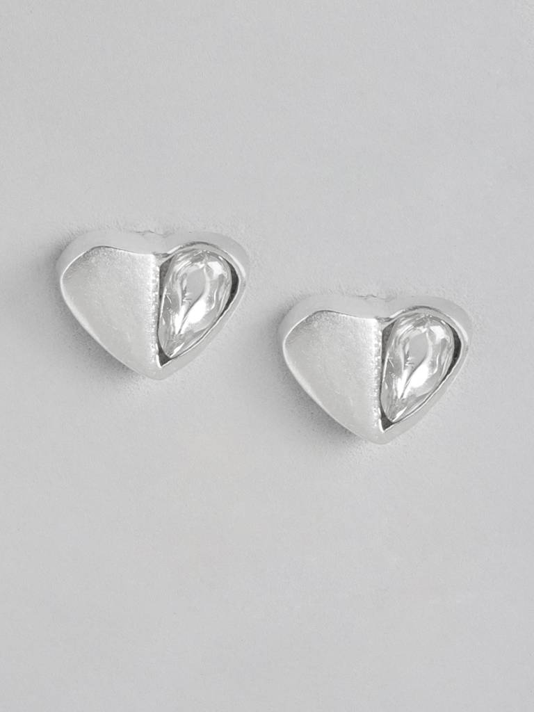 92.5 Heart Shaped Stud Earring : 92.5 Heart Shaped Stud Earring : U100SG003MY030