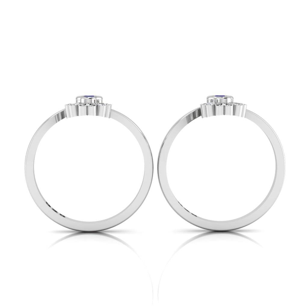 Iski Uski 925 Sterling Silver Flora Cz Toe Rings